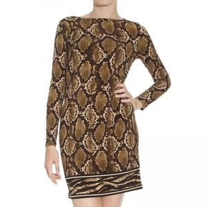 Michael Kors Women's Python Print Dress L/Sleeve